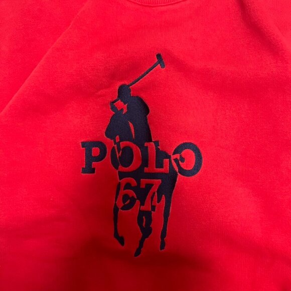 Polo Ralph Lauren 67 Pullover Sweater Big Pony Men’s Large Red Embroidered - Picture 2 of 6
